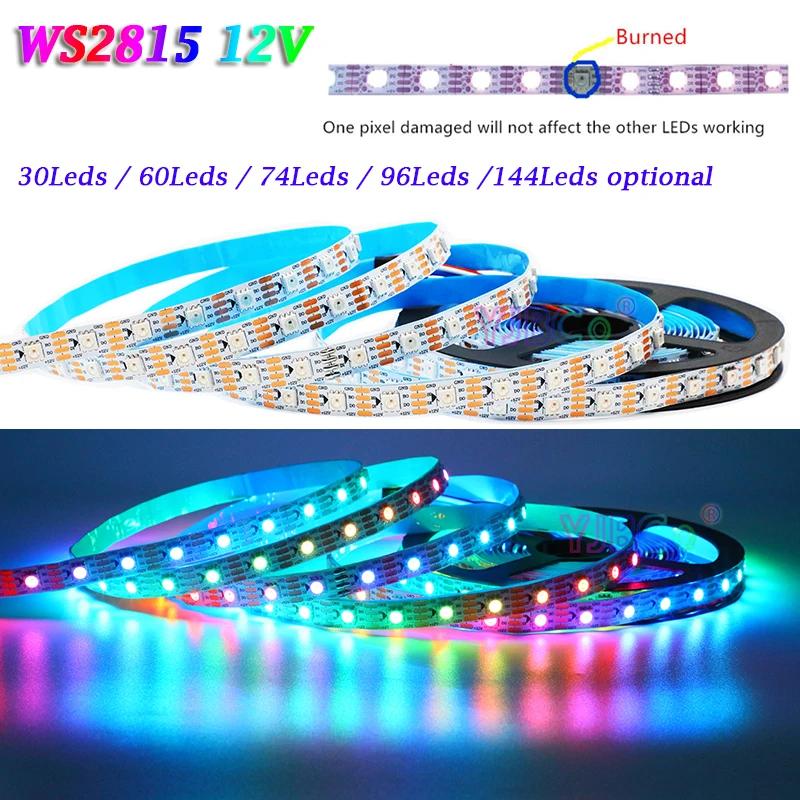 5050 RGB LED Ʈ, ּ   IC ȼ Ʈ , WS2812 IC  ÷ , IP30, 65/67, 1  5m, 12V, WS2815, 30, 60, 74, 96/144 LED